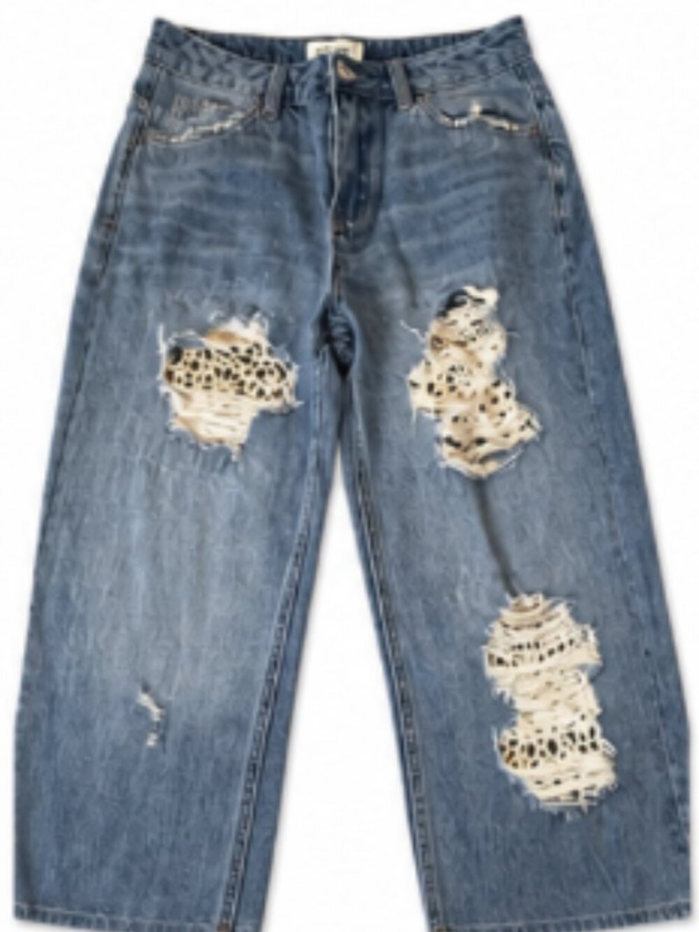 CEROS High Rise Distressed Jeans with Lace Patches | Size 25 - Picture 1 of 5